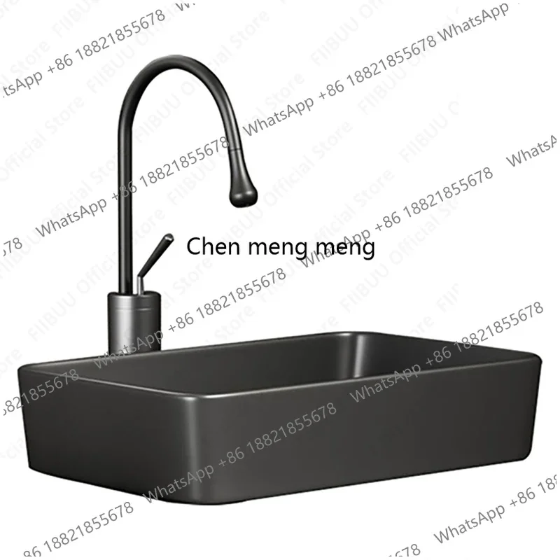 Rectangular Silver Grey Porcelain Ceramic Vessel Sink Above Counter Lavatory Bathroom Vanity Table Sink Glazed White WashBasin