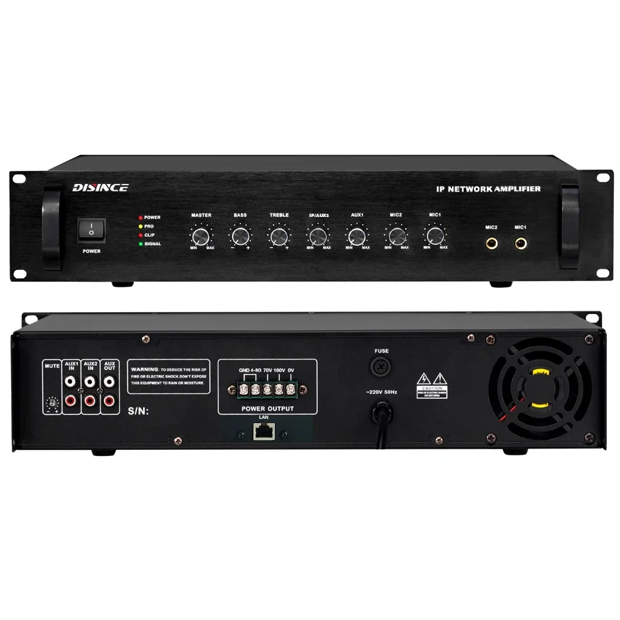 660W SIP Amplifier 100V Output ONVIF RTSP Push Pull Audio Stream for School PA System with Free API