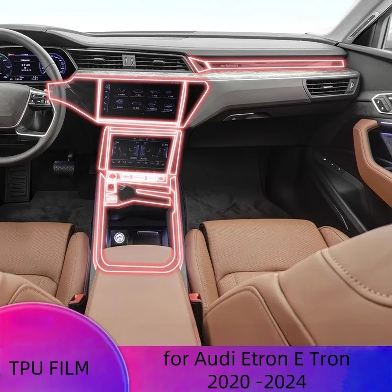 

TPU Transparent Protective Film For Audi Etron E Tron 2020 -2024 Car Interior Central Control Navigation Accessories Sticker