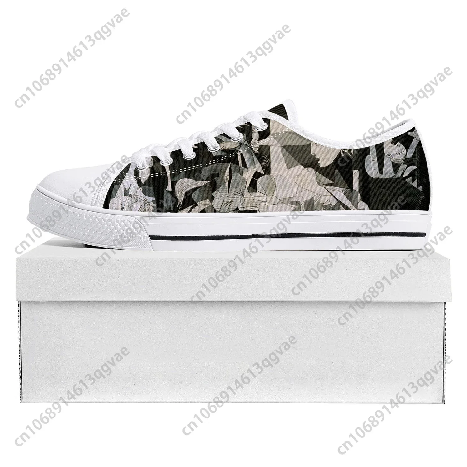 

Picasso Famous Oil Paint Guernica Low Top Sports Shoes Men Ladies Teenagers Canvas Shoes Couple Custom Shoes
