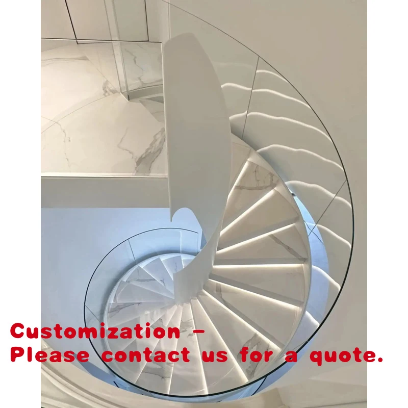 custom.Modern Customs Curved Staircase From Foshan Factory With US Building Code
