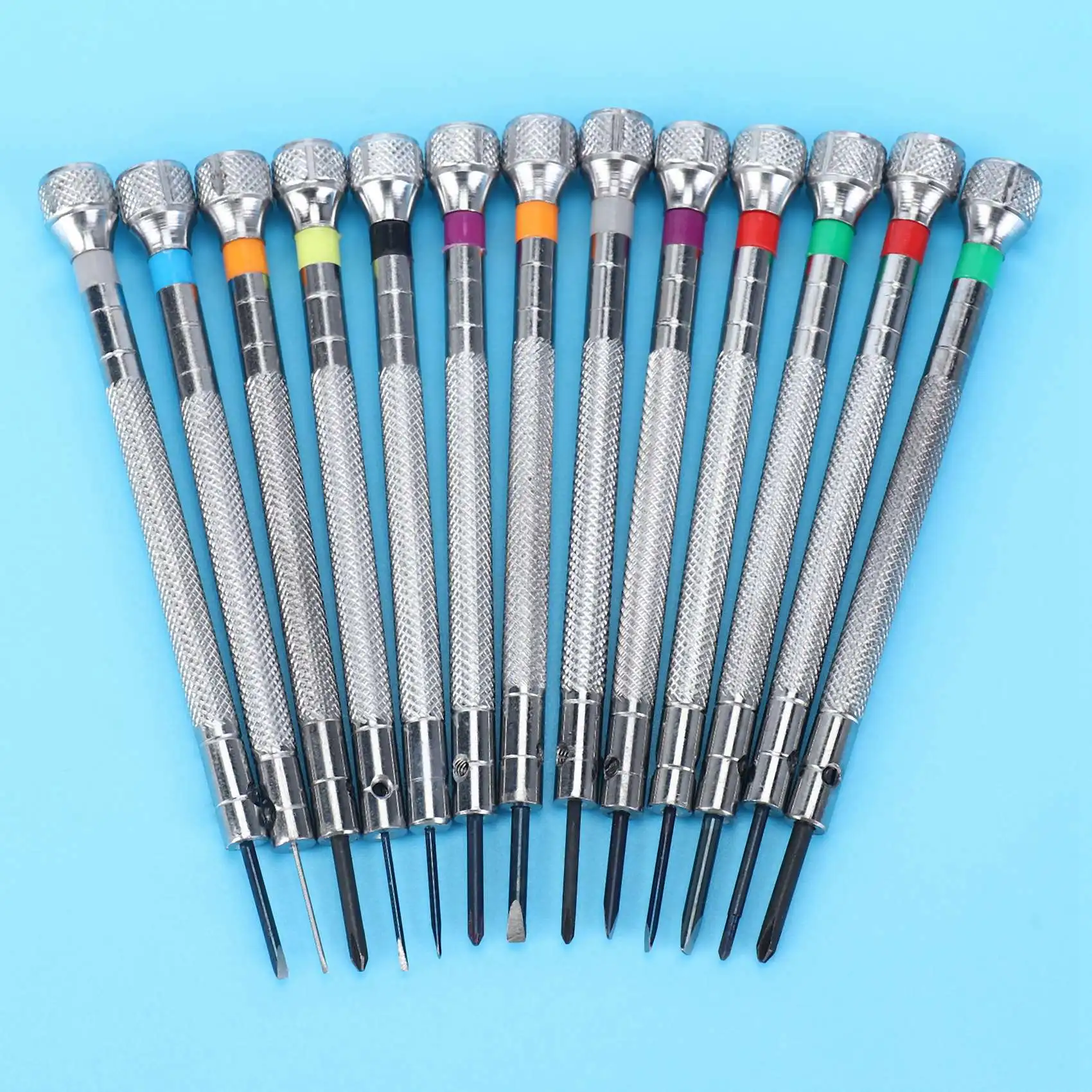 AA49 0.6 มม.-2.0 มม.39 ชิ้นใหม่ช่างซ่อมนาฬิกาไขควงชุดนาฬิกาแว่นตาใบมีดแบน Assort Slotted ไขควงแบนชุด