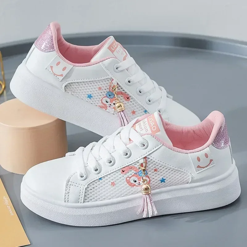 Sweet My Melody Anime Sanrio Kawaii White Board Shoes Kuromi Spring Summer Cute Sports Casual Sneakers Ins Fashion Gifts for Kid