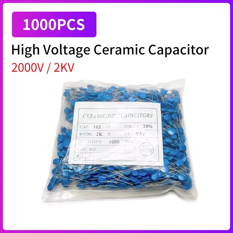 1000PCS High voltage Ceramic Capacitor 2KV 1NF 1.5NF 2.2NF 3.3NF 4.7NF 10NF 15PF 22PF 100PF 120PF 150PF 220PF 330PF 470PF 680PF