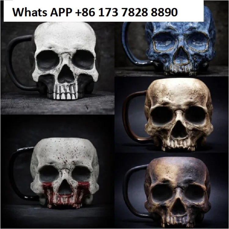 

Water Cup Mug Skull Ornament Personality Creativity Bloody Horror Zombie Head Resin Crafts