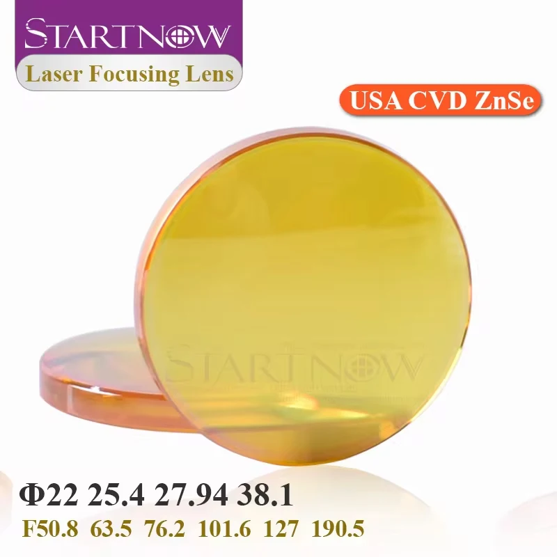 Startnow USA ZnSe CVD Laser Focus Lens 22 25mm 25.4 27.94 38.1 FL190.5 50.8 63.5 Do laserowej maszyny do cięcia CO2 o dużej mocy