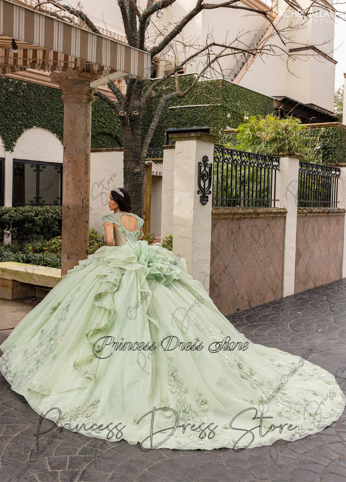 Elegent méxico princesa quinceanera vestido espartilho flor cristais contas vestidos de 15 anos vestido de festa de aniversário personalizado