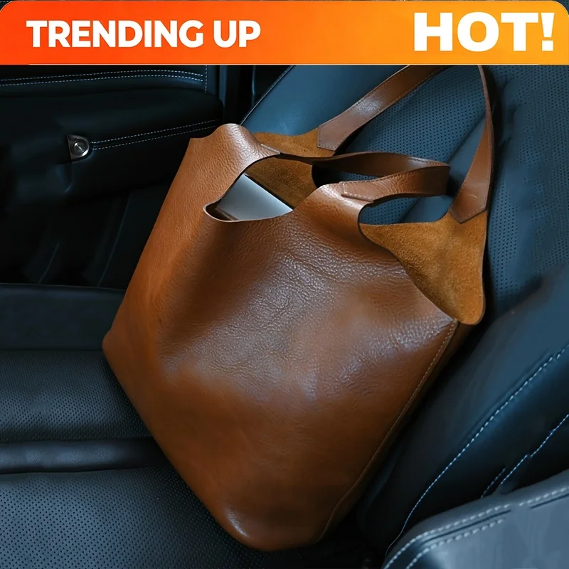 Tote Bag, Spacious Made of Soft Brown, Light Luxury High-End Vibe New 2025 Design, for Women