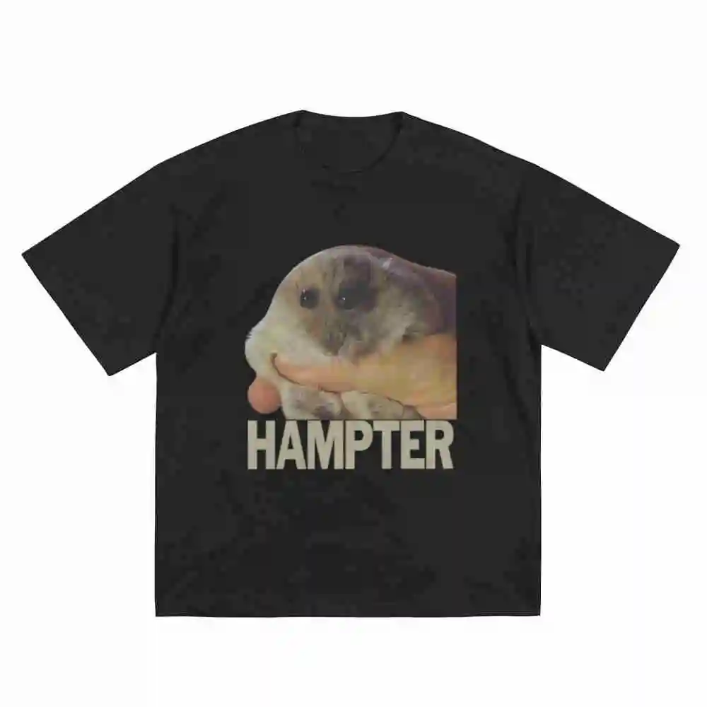 Hamster Pun Hampter Animal Short Sleeve Tee 100% Cotton T-Shirt