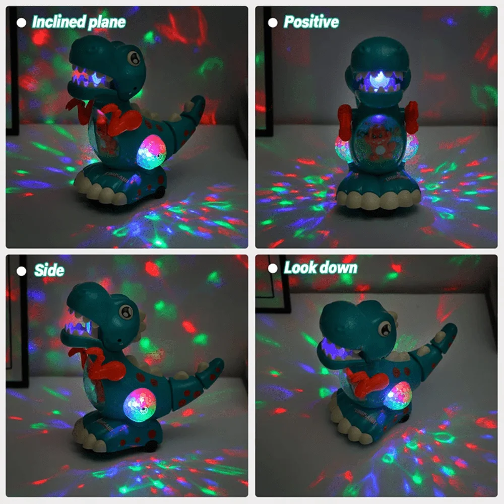 ไดโนเสาร์ไทแรนโนซอรัส เร็กซ์ของเล่นเด็กเพลงคลานของเล่นไฟฟ้าแบบโต้ตอบทางประสาทสัมผัสสำหรับเด็ก, สีสุ่ม