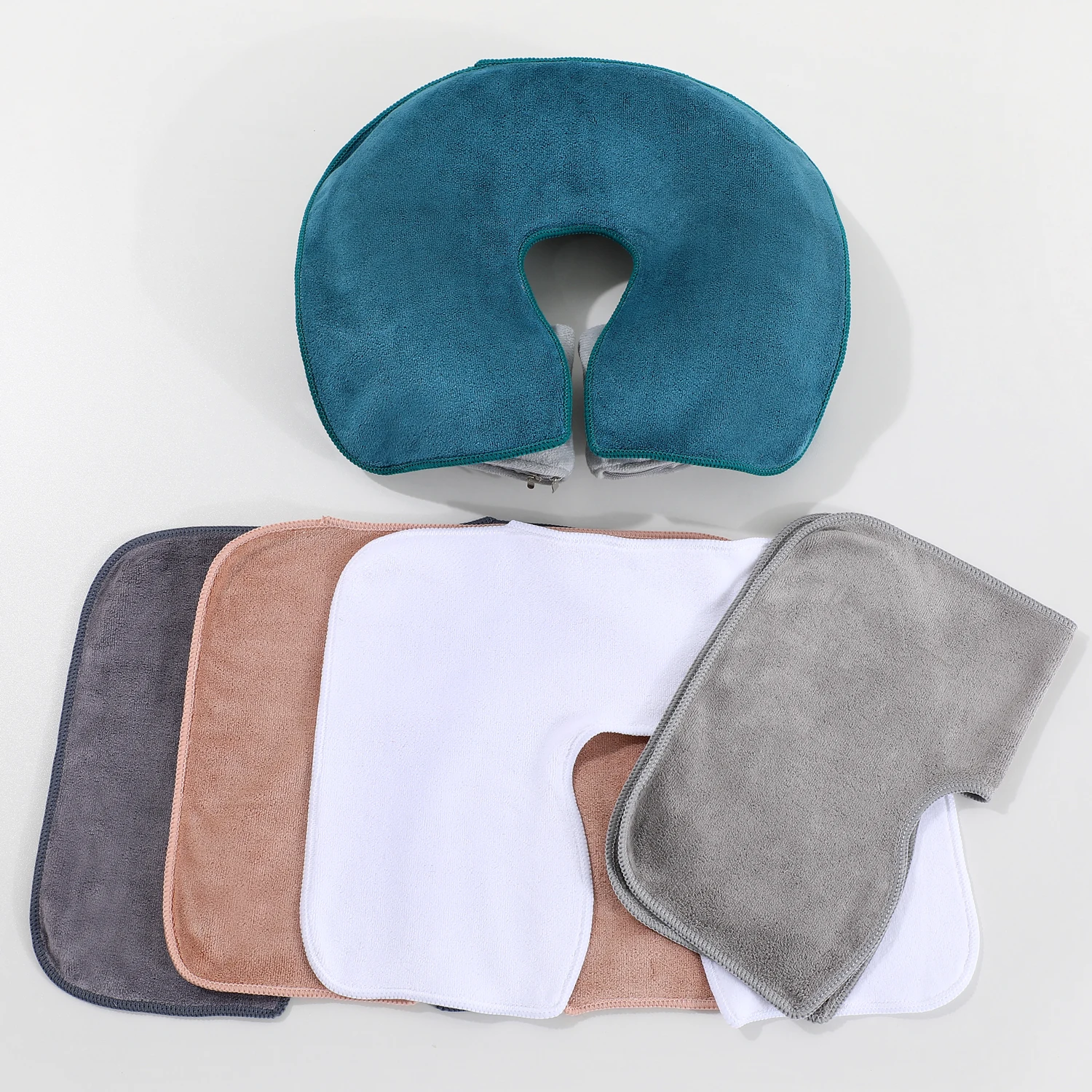 Toalla de masaje perforada para cara en U en forma de corazón, suave, sin pelusa, lavable a máquina, duradera para camas/mesas de Spa y aparadores de belleza, 1 ud.