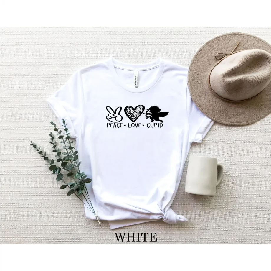 

Peace Love Cupid T Shirt And Valentines Day For Him Her Valentine Cute Gr2