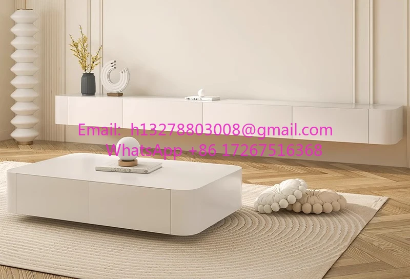 

Household living room 2024 new rock slab suspension TV cabinet