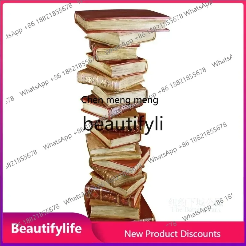 S7486 ss The Power of Books Exquisite Western Style Antique High Table Side Table Storage Rack