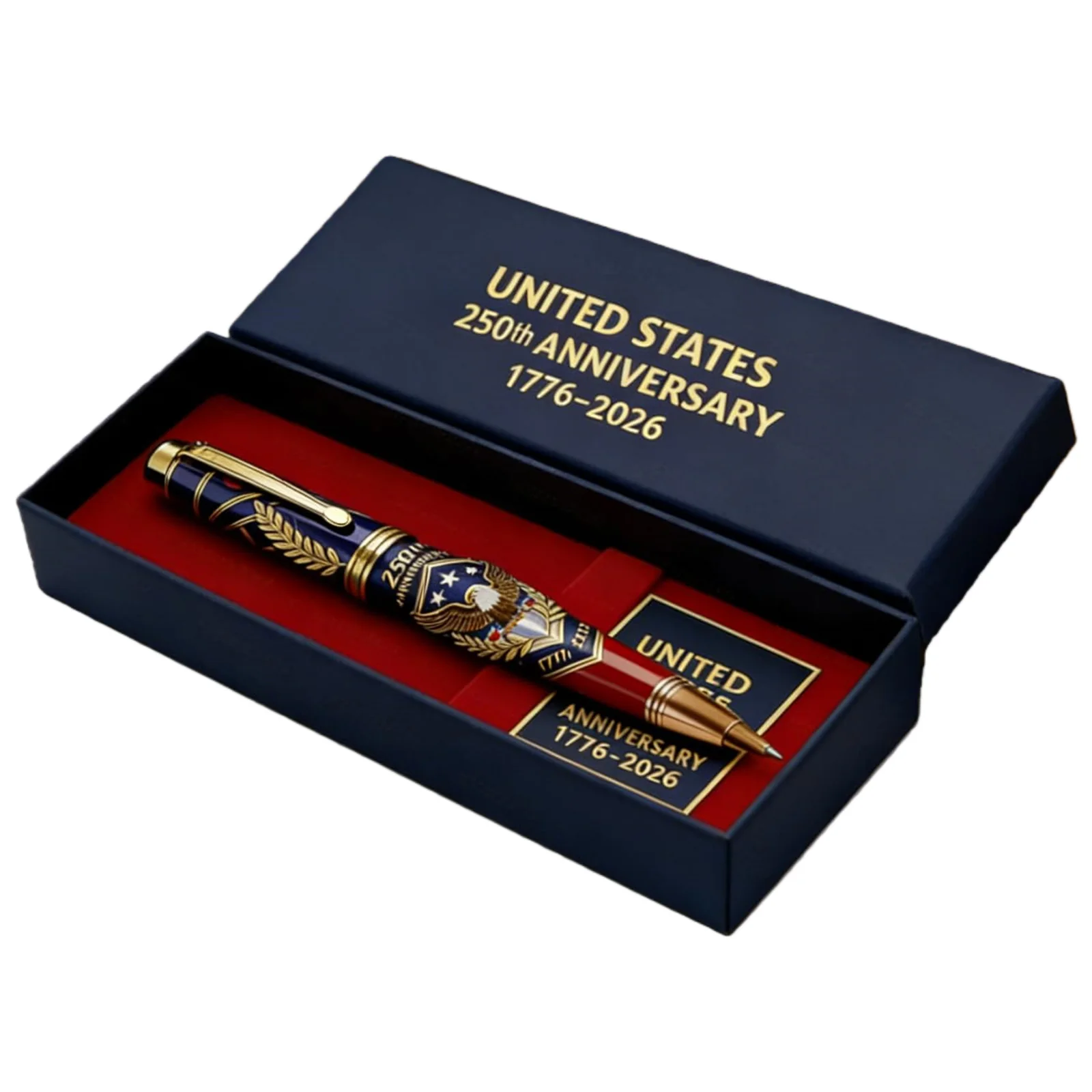 Stylo à bille commémoratif du 250e anniversaire 1776-2026, stylo gel patriotique gravé pour hommes, avocats et passionnés d'histoire