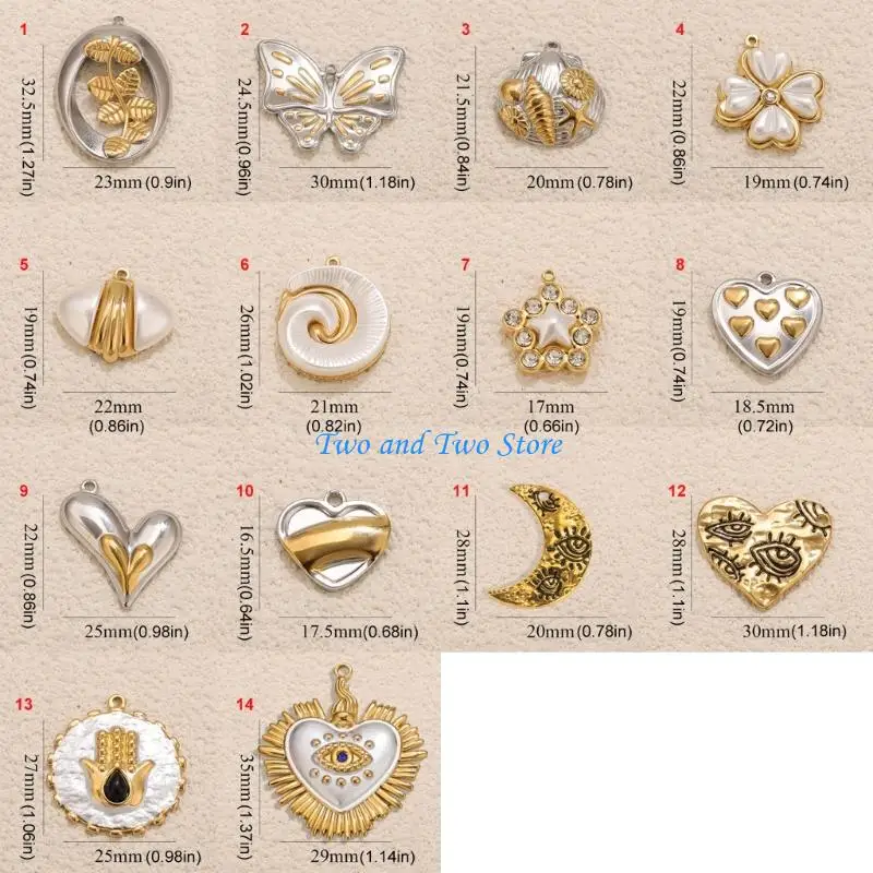 HX6F مجوهرات قلب عصرية على شكل فراشة بلونين من الفولاذ المقاوم للصدأ هدية للنساء