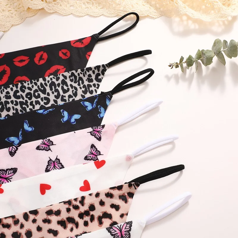 3PCS/Set Leopard Thongs Women Sexy G-String T-Back Panties Fashion Printting Butterflies Love Heart Red Lips Pattern Underwear