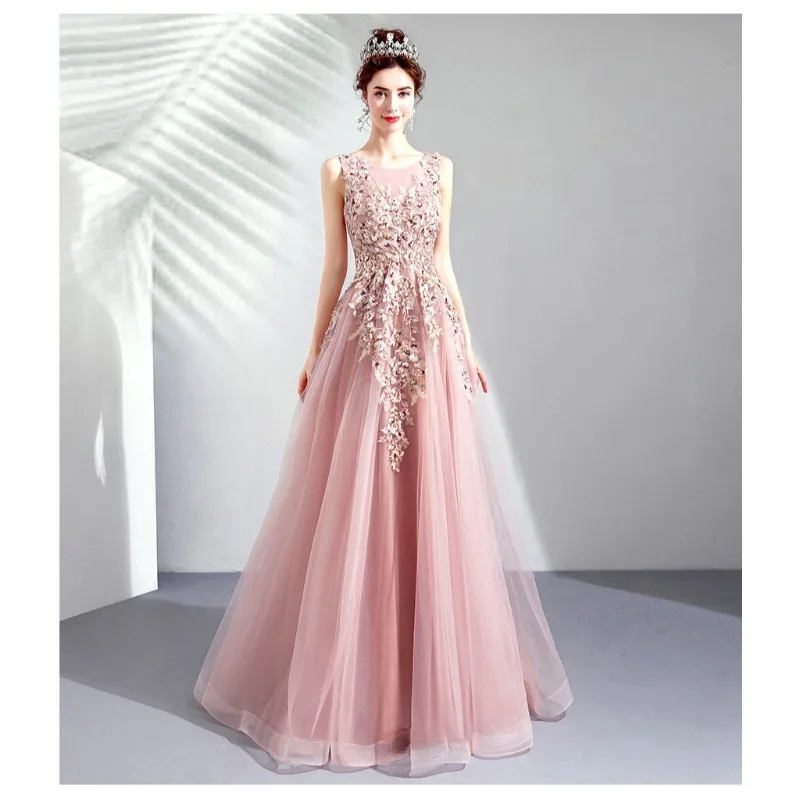 

New Women's Banquet Evening Dress Fashion Bridal Wedding Toast Dress Evening Party Performance Wedding Dress Art Exam