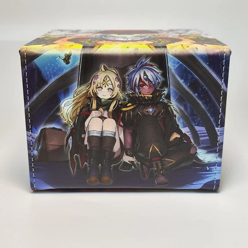 YuGiOh caja de almacenamiento de tarjetas de cuero, tarjetas de centro, juego clásico de Anime, juguete de colección