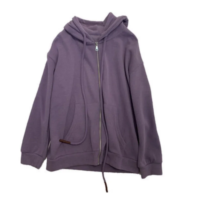 Felpe con cappuccio autunno inverno moda coreana Zip-up Casual sottile cerniera con cappuccio caldo sciolto tutto-fiammifero felpe da donna