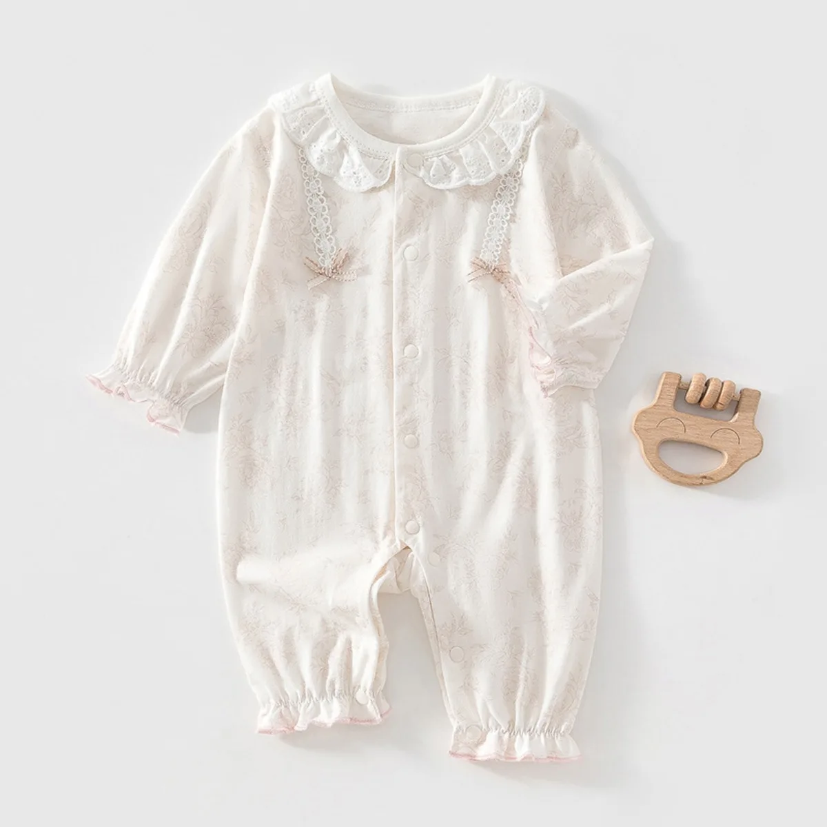 New Arrival 0-18M Baby Girl Princess Jumpsuit Newborns Spring Summer Pure Cotton Soft Romper Infant Breathable Knit Onesie