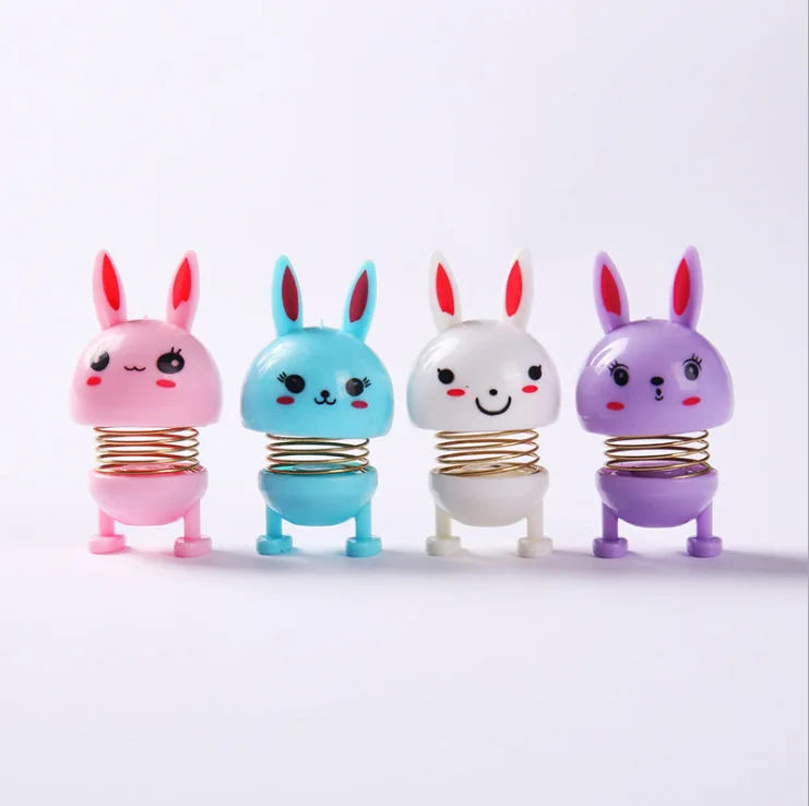 100 Pcs Korean Creative Rabbit Shake Head Doll Neutral Pen Spring Personalized Cartoon Gel Pen Student Water Signature Black