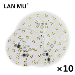 10pcs LED Chip for Downlight 3W 5W 7W 9W 12W 15W 18W SMD 2835 Round Light Beads AC 220V-240V Downlight Chip Lighting Spotlight