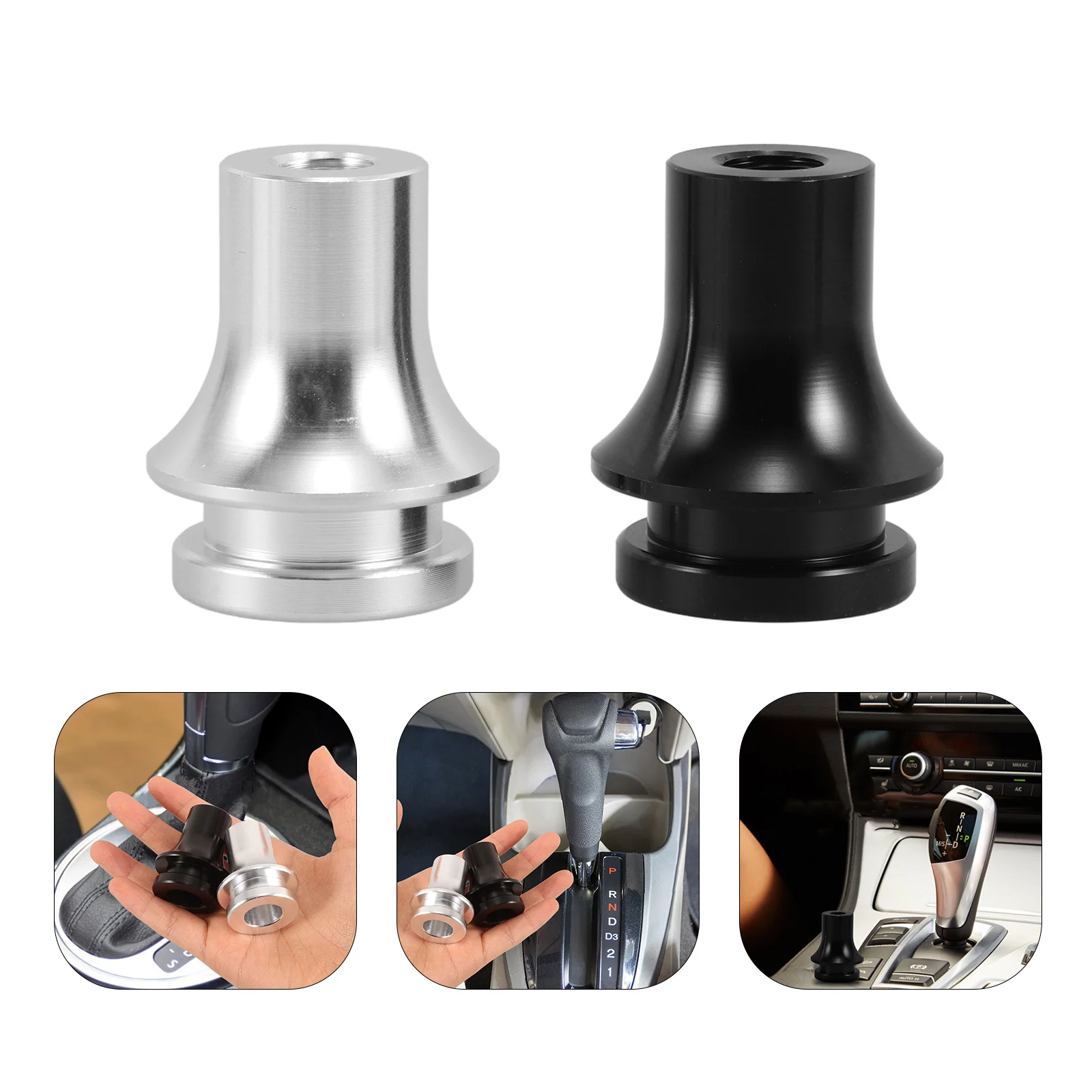 

2pcs Universal Shift Knob Adapter Aluminum Alloy Thread Connector For Automotive Car Truck Supply Smooth Gear Shifting