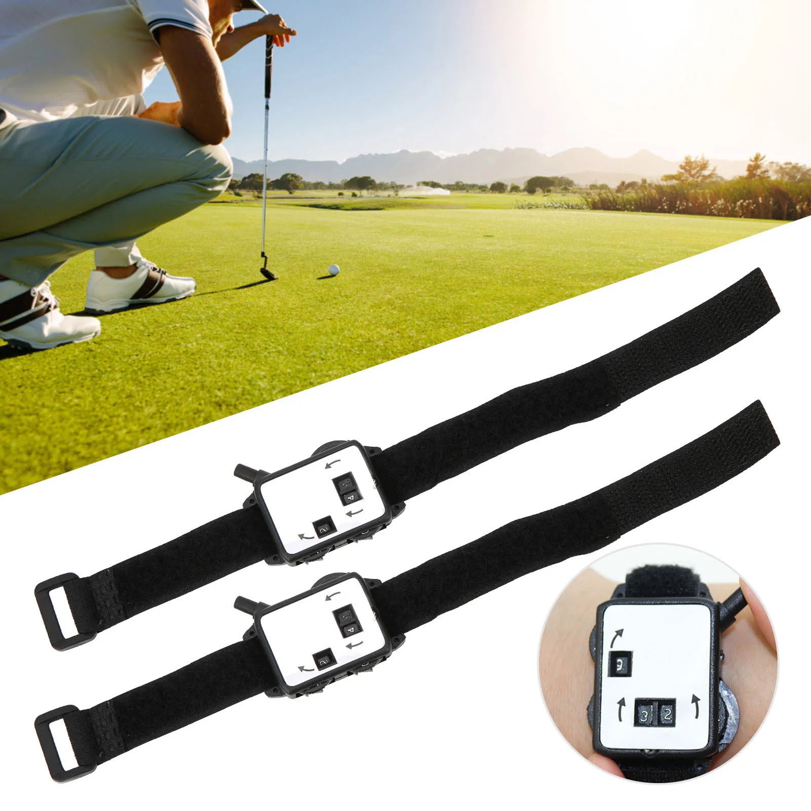 3Pcs Golf Score Counter Watch Manual Type Stroke Shot Keeper Plastic Accessories