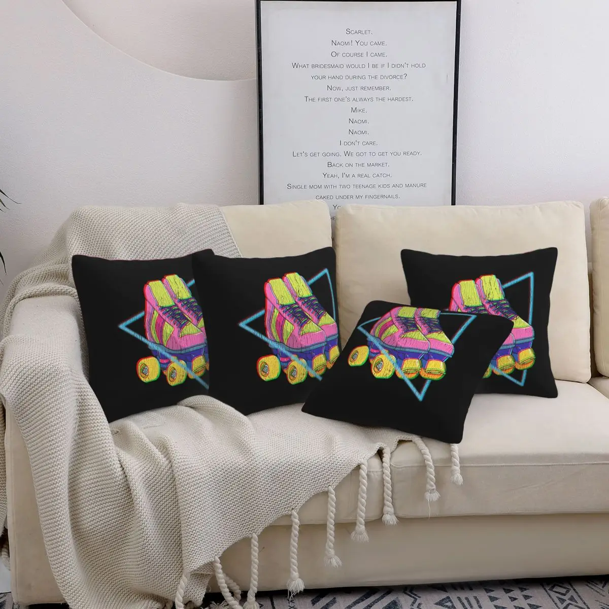 Patines de ruedas Retro, funda de almohada cuadrada colorida de 4 Uds., funda de cojín cómoda, funda de almohada para el hogar, sofá y sala de estar
