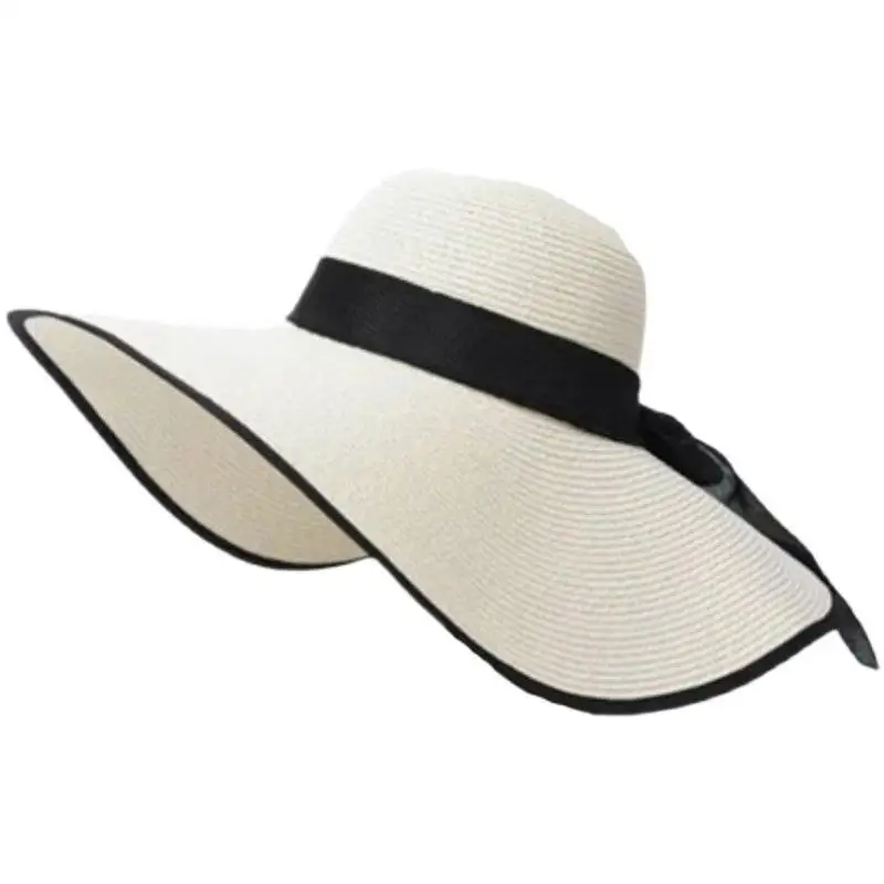 Female Face Protection UV Cut Bucket Cap Girl Sun Panama Women Hat Foldable Summer Straw Hat For Beach Travel Visors