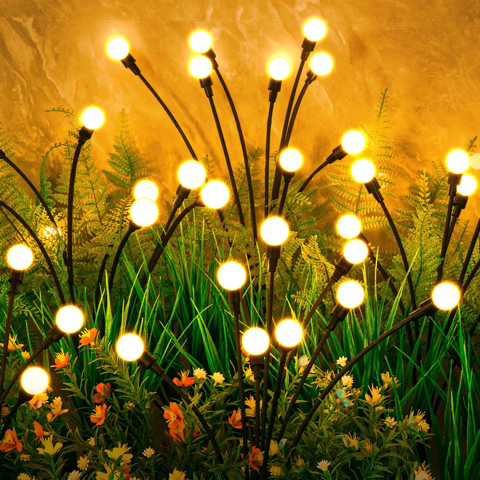 Solar Garden Decorative Lights Yard Patio Pathway Decoration Solar Swaying Light Sway by Wind Outdoor Lights for Lawn
