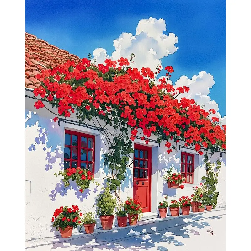 

GATYZTORY Town Paint By Numbers Crafts Picture On Numbers Landscape Number Painting Wall Decor Picture With Numbers