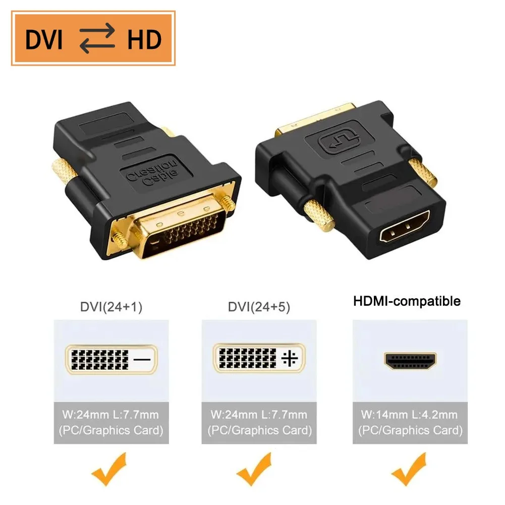 HDMI-compatible to DVI Cable Male 24+1 DVI-D Male Adapter Female Cable Connector Two-Way Transmission HD TV Projector