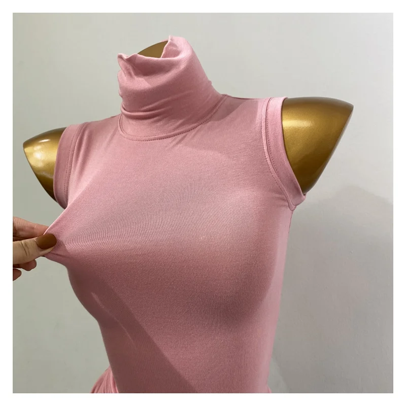 Comfortable High Ne Svel Women's Base irt Micro Transparent Slim Fit Sexy T-irt New 2025 Inner Wear Top