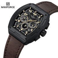 NAVIFORCE Men's Watches Luxury Barrel Shape Quartz Wristwatch Waterproof Luminous Chronograph Watch for Men Top Brand Date Clock
