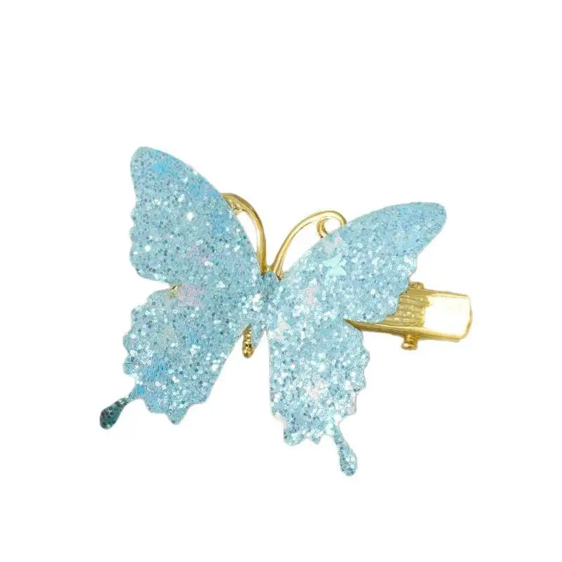 Glitzernde Schmetterlings-Haarspangen, rutschfestes Design, ideal für kleine Mädchen, alltägliches Tragen, Geburtstagsfeiern. – Detail 5