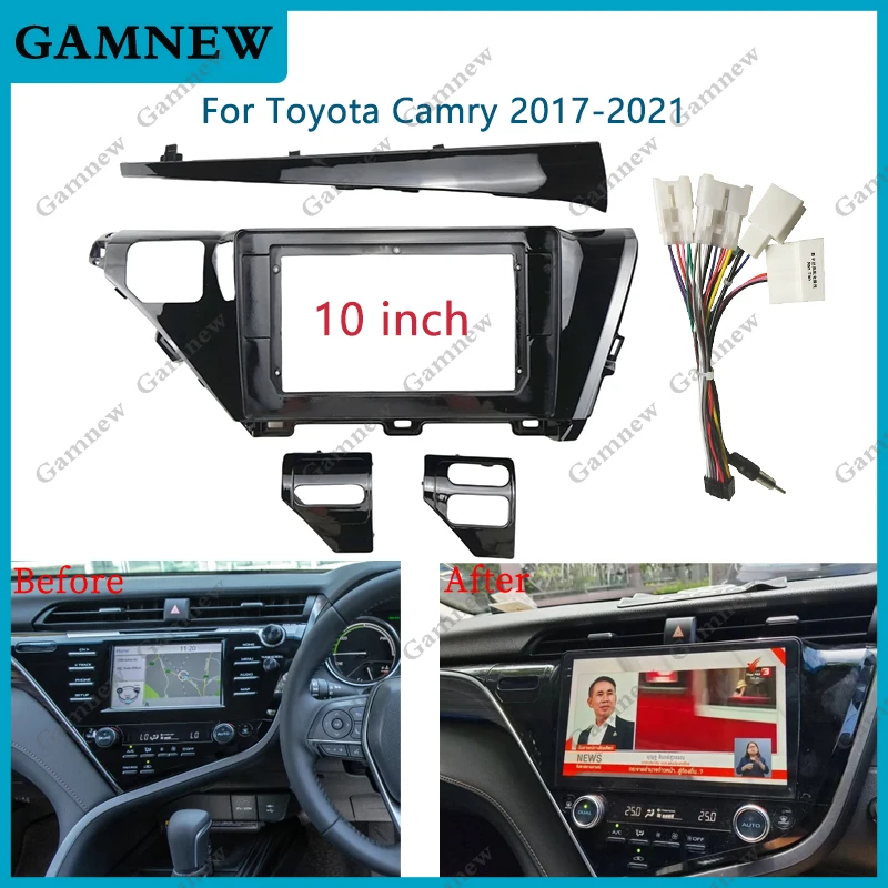 

10 Inch Car Frame Fascia Adaptor For Toyota Camry 2017-2021 Android Radio Audio Dash Fitting Panel Kit
