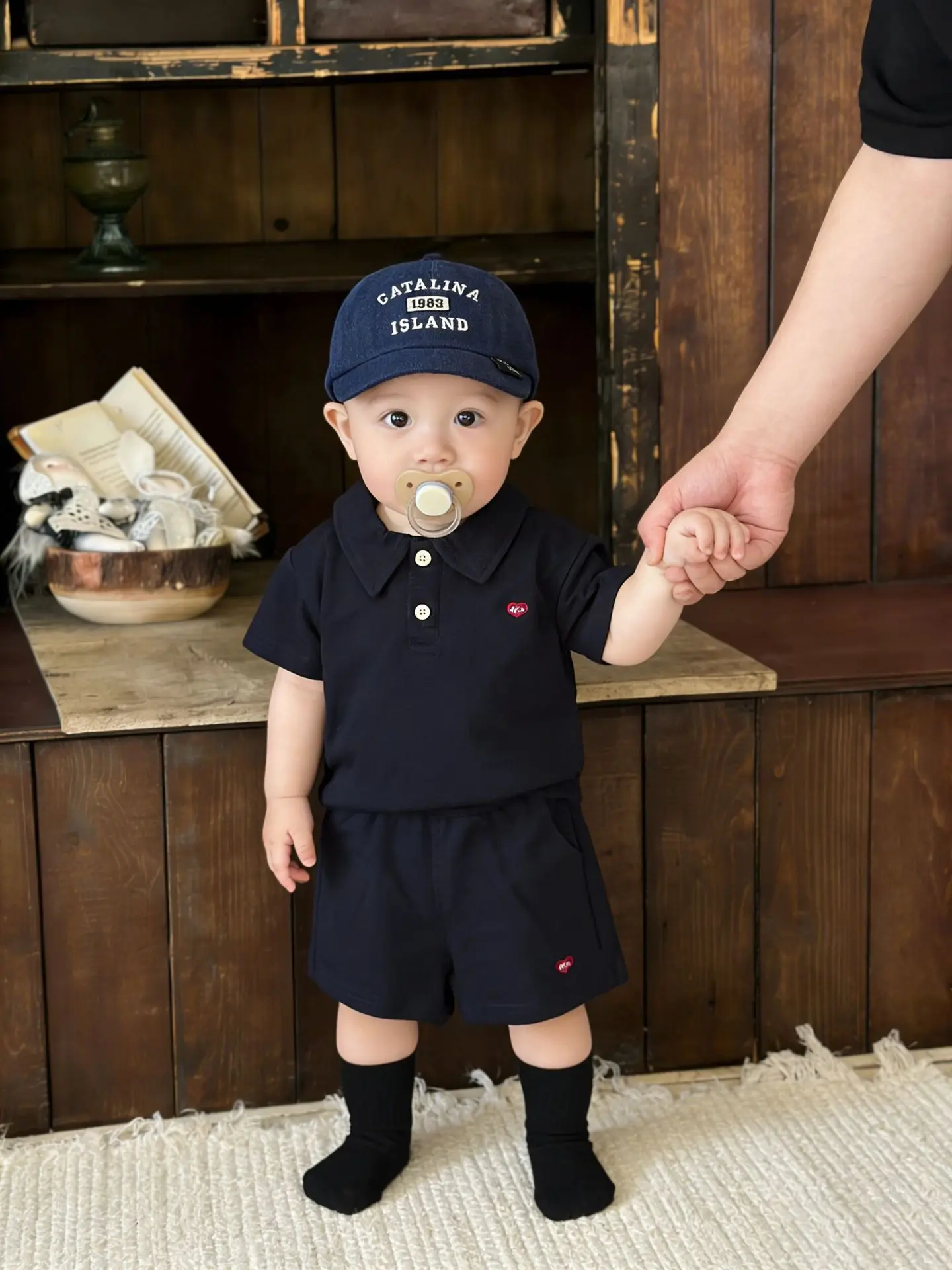 

Summer Toddler Baby Girls Boys Cotton Solid Color Embroidery Heart Tee Tops+Short Pants Set Kids Cute 2PCS Children Outfit 0-4Yr