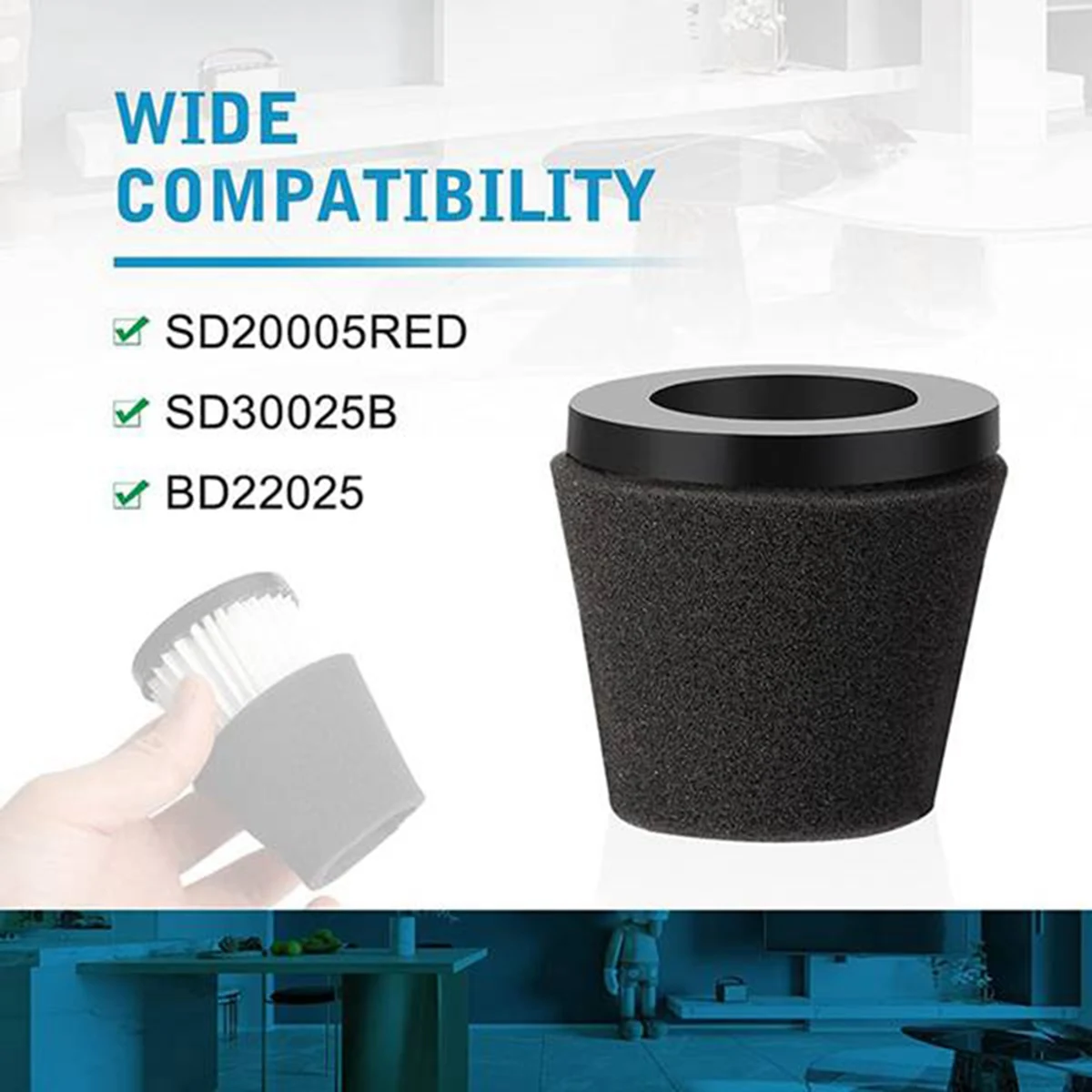 5 Pack Replacement Filter Compatible for Dirt Devil Scorpion Handheld Vacuum Cleaner Style F117,Compare to Parts AD40117 image 4