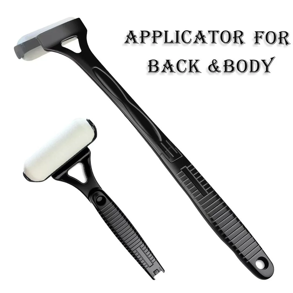 أداة توزيع غسول محمولة سهلة الاستخدام، مقبض طويل، أداة دباغة خلفية قابلة لإعادة الاستخدام، مقبض حمام قابل للطي، تطبيق خلفي دوار