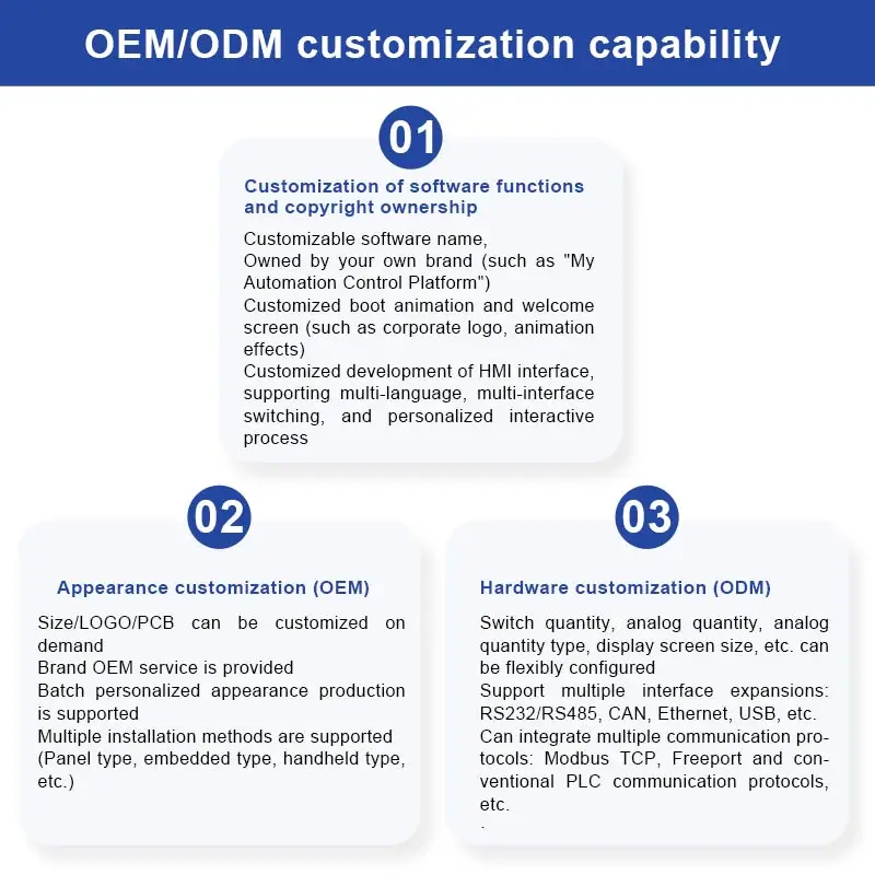أتمتة Coolmay 7 بوصة EX3G-8070H-44MT HMI PLC الكل في واحد آلة إخراج تناظري رقمي وحدة تحكم منطقية قابلة للبرمجة