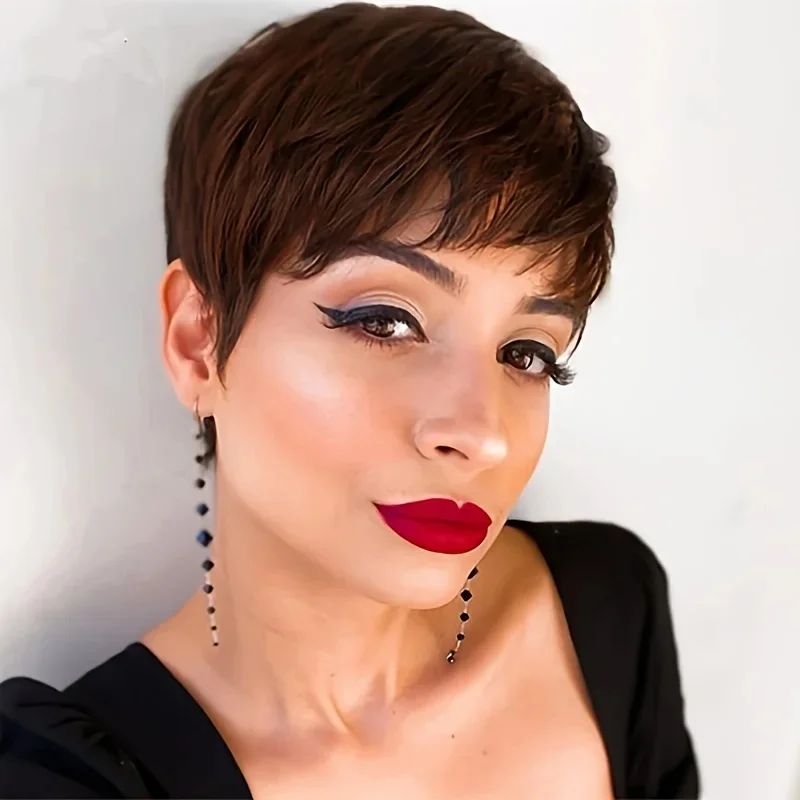 

Pixie Cut Wig Human Hair Short Pixie Cut Wigs for Black Women Human Hair pixie Wig Layered Machine Made