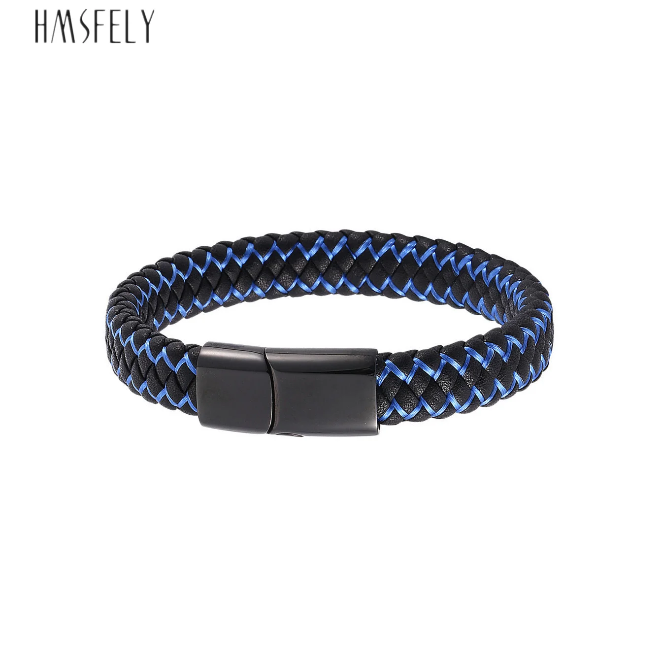 

HMSFELY Men steel Bracelet Leather Bracelets Bangles Jewelry For Men