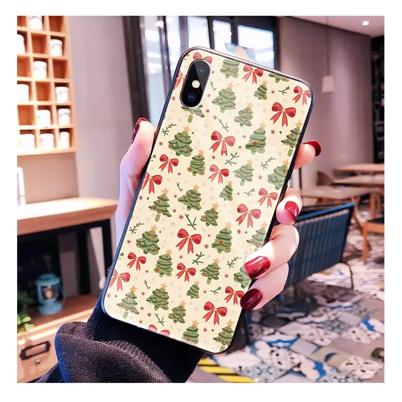 

Winter Christmas Glass phone case For iPhone 17 Pro Max Air 17 16 15 14 13 Pro Max 15 16 Pro 15Plus Case