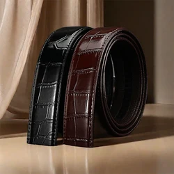 Fashion Men's Belt Without Buckle High-End Crocodile Pattern Business Belt for Male Men's Casual Accessories
