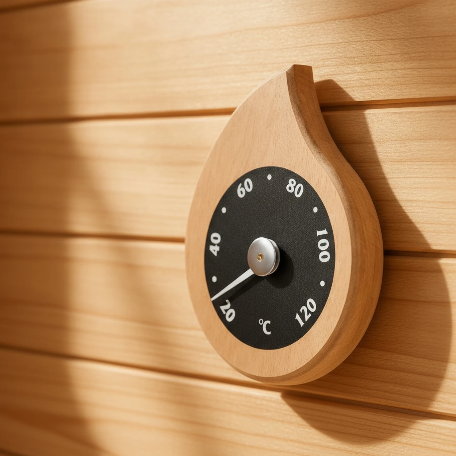 Sauna Thermometer Droplet-Shaped Sauna Temperature Gauge Wall Thermometer Mechanical Temperature Gauge Easy to Read