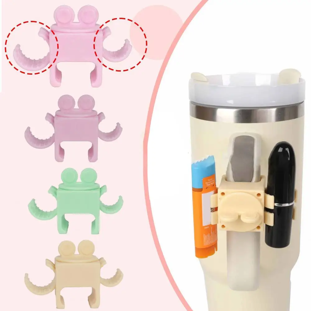 Earbud Holder for Water Bottle Handle Quencher Tumbler Accessory Chapstick Holder Jewelry Organizer Double-sided for Drinking