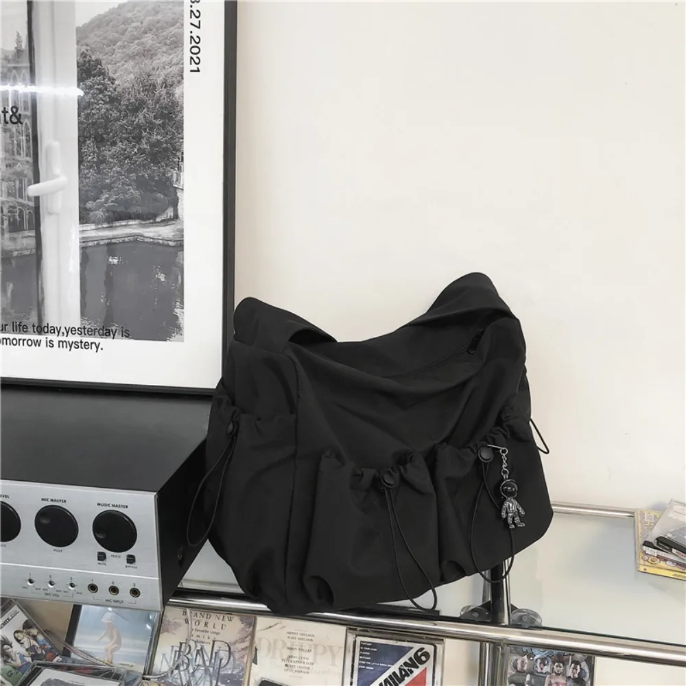 Nylon Werkstijl Crossbody Tas Grote Capaciteit Effen Kleur Student Messenger Bag Mode Vrouwen Mannen Literaire Jeugd Schoudertas