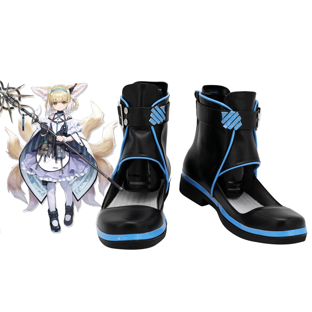 Game Arknights Suzuran Cosplay Boots Customized Leather Shoes for Unisex Any Size